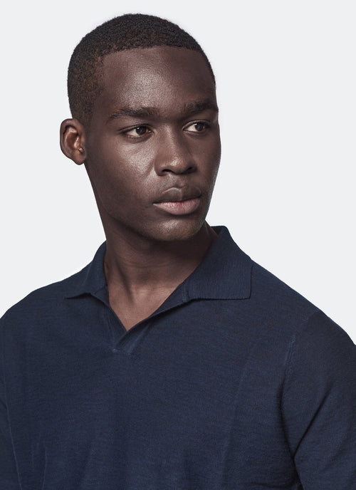 Polo in maglia cotone e lino-1