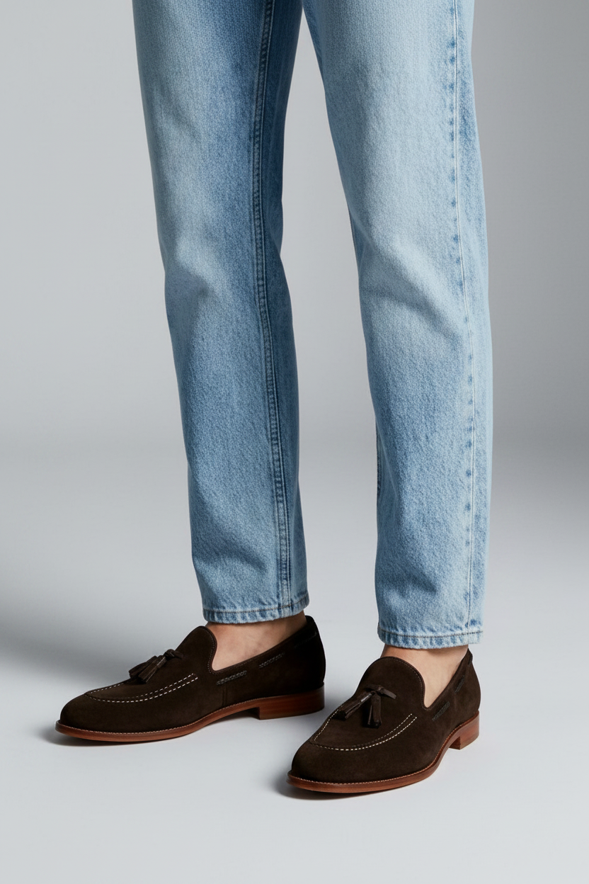 Same Angle Brown Suede Tassel Loafer